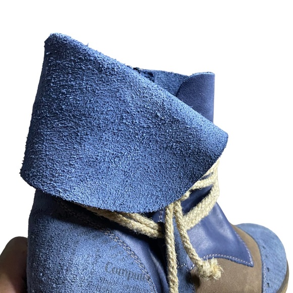 Portofino Women's Blue Suede Graphic Print Design Ankle Boots - Picture 8 of 8